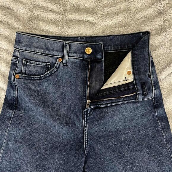 Express Jeans Womens 2 Blue Super High Rise Slim Ankle Medium Wash Stretch Denim - Picture 4 of 10